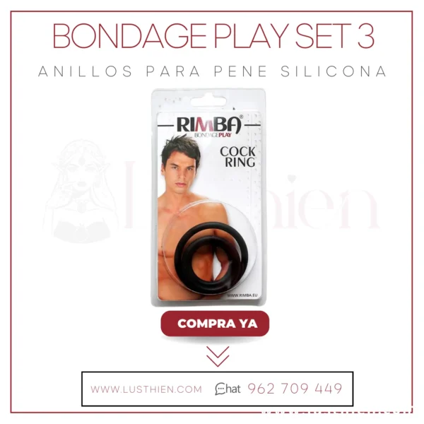 Set de Anillos para Pene de Silicona - Bondage Play de Rimba