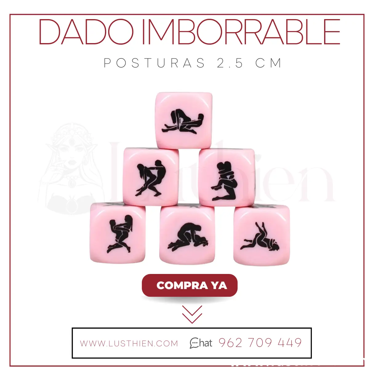 Dado Imborrable Posturas 2.5 cm