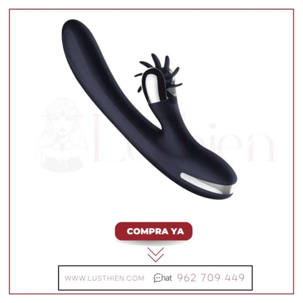 Darkspace Vibrador con Lenguas Rotadora y Movimiento Finger Azul - Imagen 2