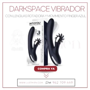 Darkspace Vibrador con Lenguas Rotadora y Movimiento Finger Azul