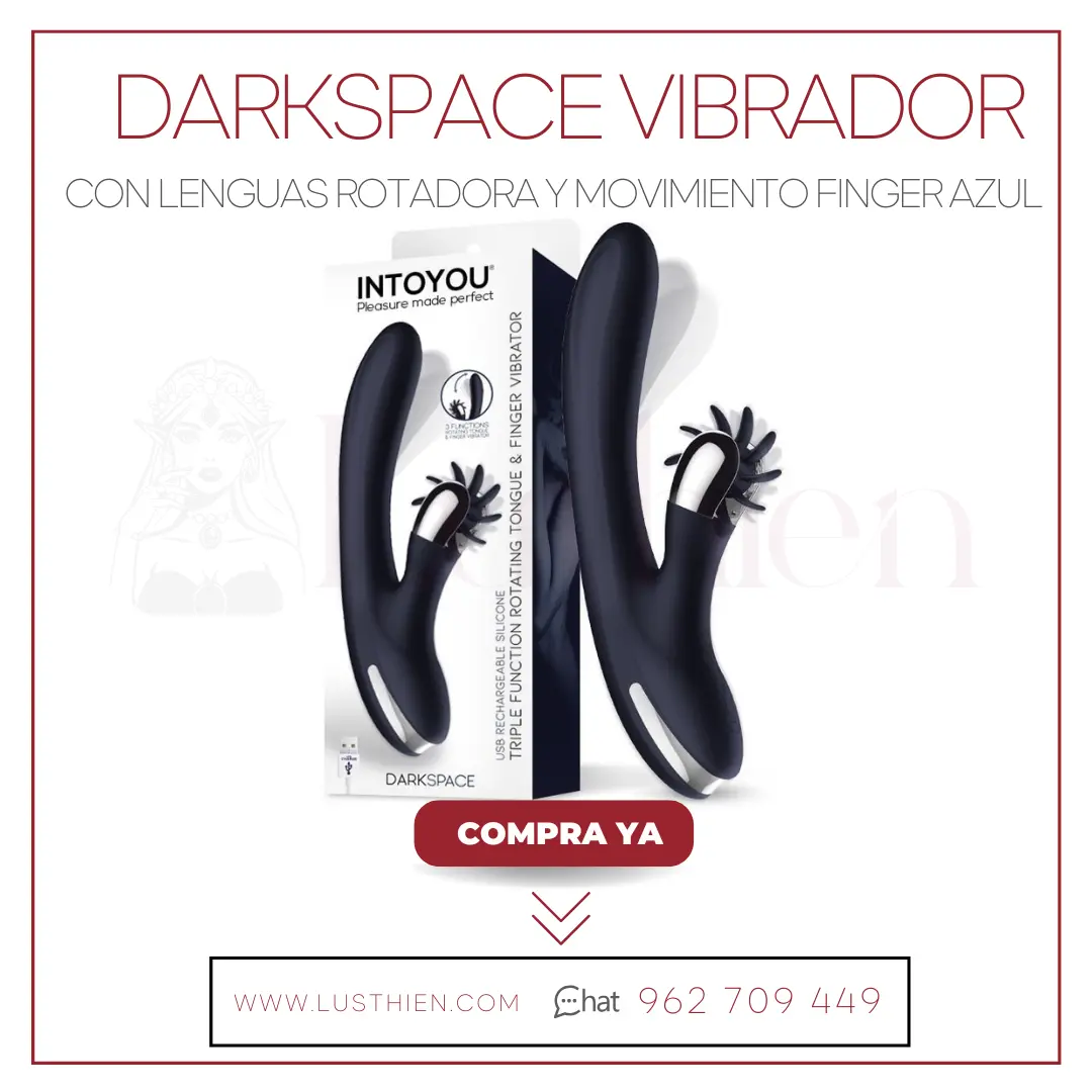Darkspace Vibrador con Lenguas Rotadora y Movimiento Finger Azul