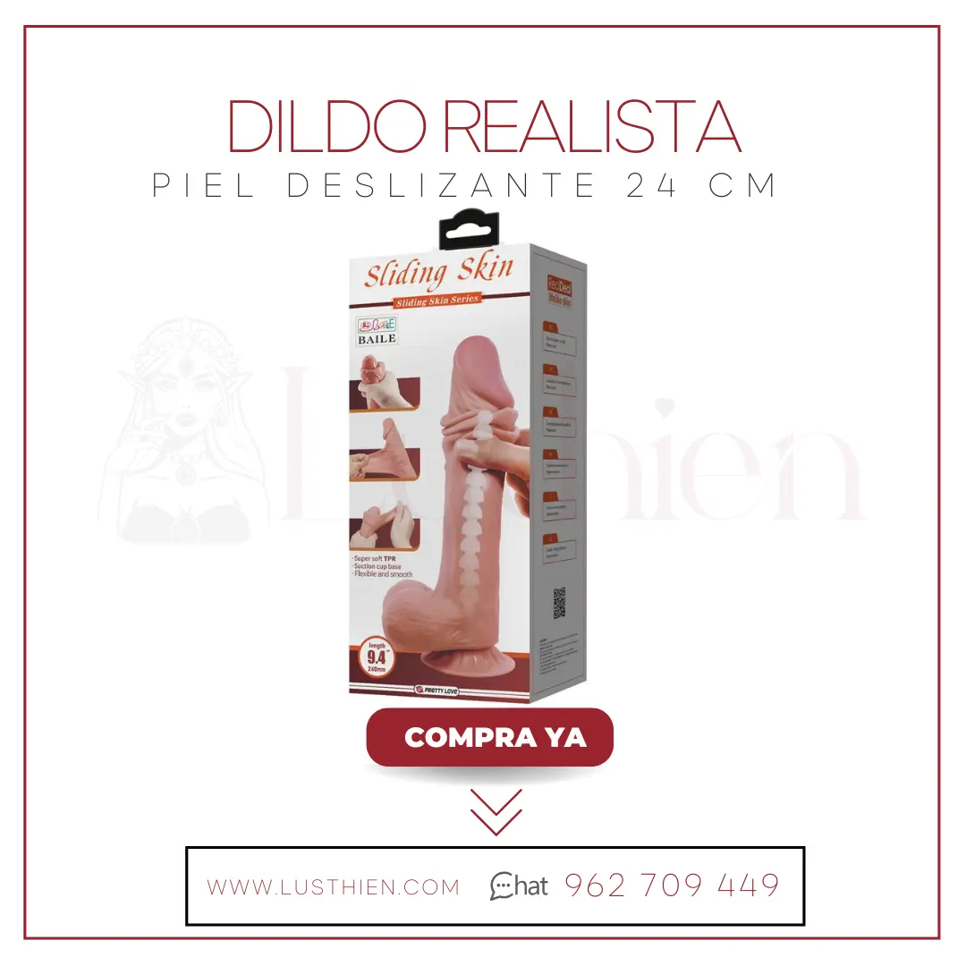 Dildo Realista Piel Deslizante 24 cm