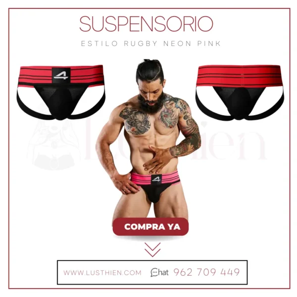 Suspensorio Estilo Rugby Neon Pink - Imagen 2