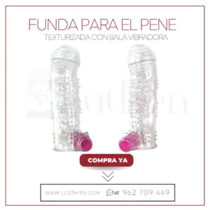 Funda para el Pene Texturizada con Bala Vibradora Transparente