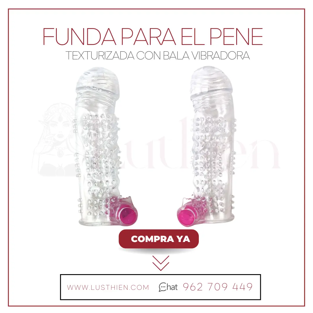 Funda para el Pene Texturizada con Bala Vibradora Transparente