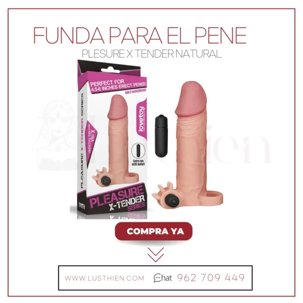 Funda para el Pene con Vibración Add 2" Plesure X Tender Natural