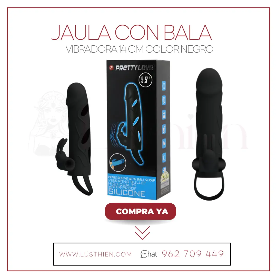 Jaula con Bala Vibradora 14 cm Color Negro