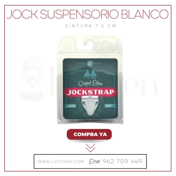 Jock Suspensorio Blanco Cintura 7.5 cm - Imagen 2