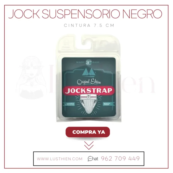 Jock Suspensorio Negro Cintura 7.5 cm - Imagen 2