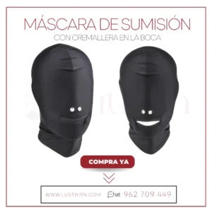 Máscara de Sumisión con Cremallera en la Boca