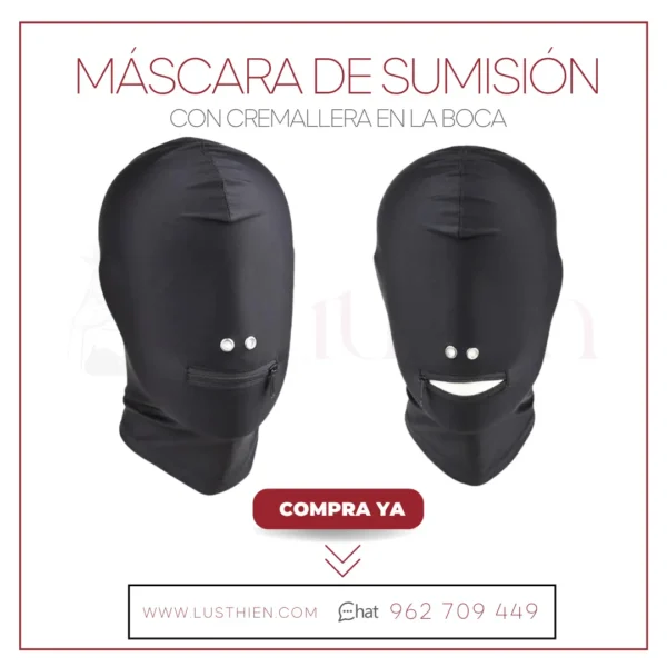 Máscara de Sumisión con Cremallera en la Boca