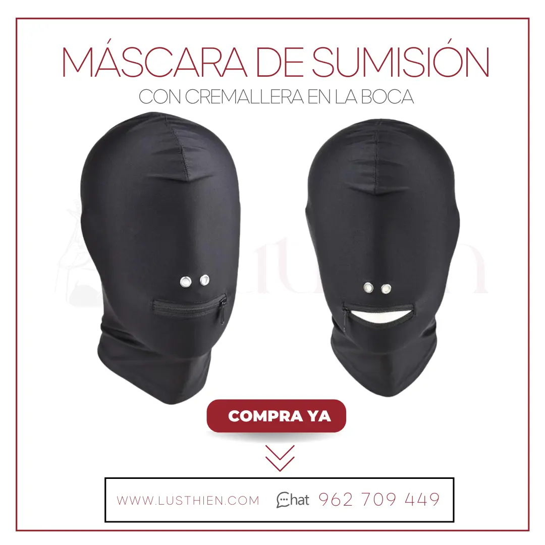 Máscara de Sumisión con Cremallera en la Boca