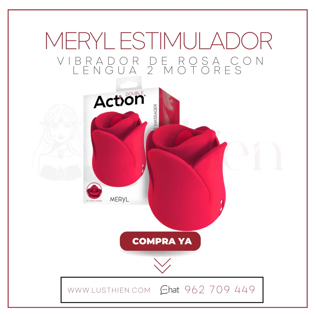 Meryl Estimulador Vibrador de Rosa con Lengua 2 Motores