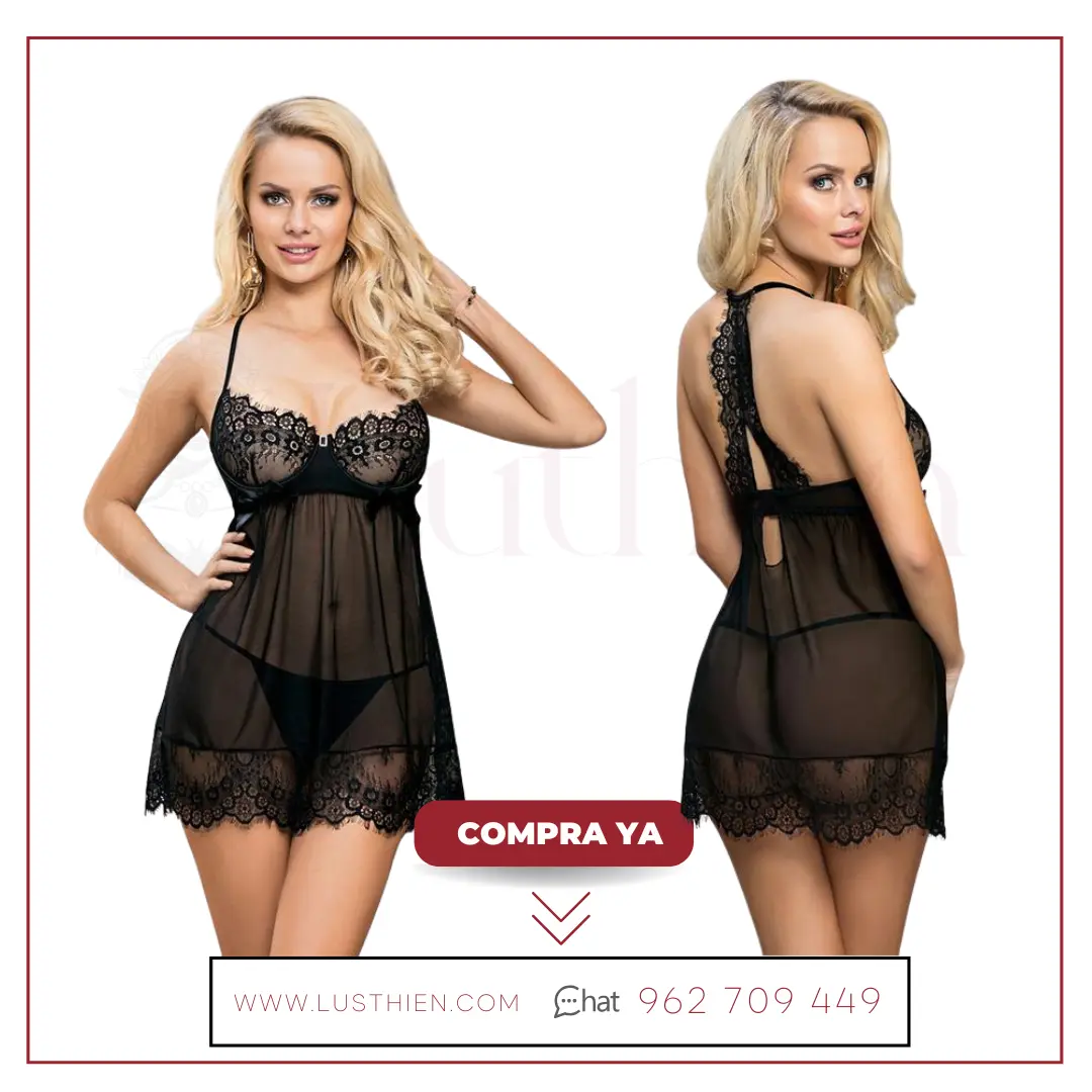 Mila Babydoll con Pecho Ajustable y Tanga - Sensualidad y Comodidad