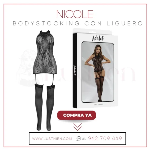 Nicole Bodystocking con Liguero - Sensualidad y Elegancia en Cada Detalle - Imagen 2
