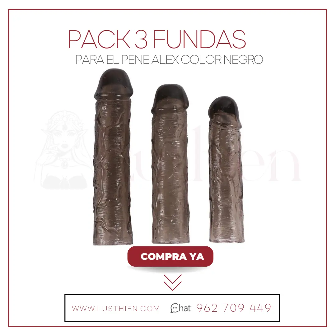 Pack 3 Fundas para el Pene Alex Color Negro