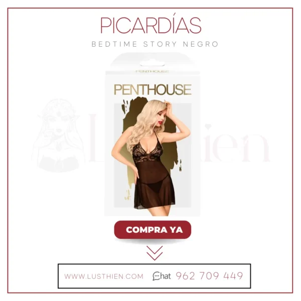 Picardías Bedtime Story Negro - Elegancia, Sensualidad y Confort - Imagen 2