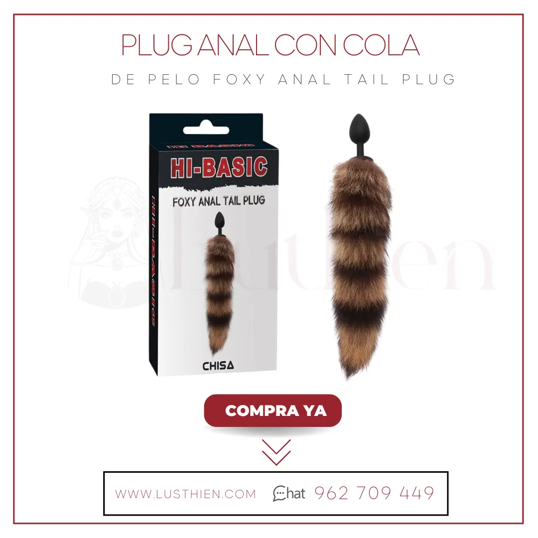 Plug Anal con Cola de Pelo Foxy Anal Tail Plug - Chisa