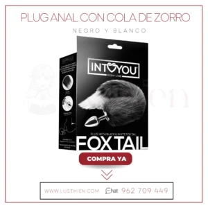 Plug Anal con Cola de Zorro Negro y Blanco