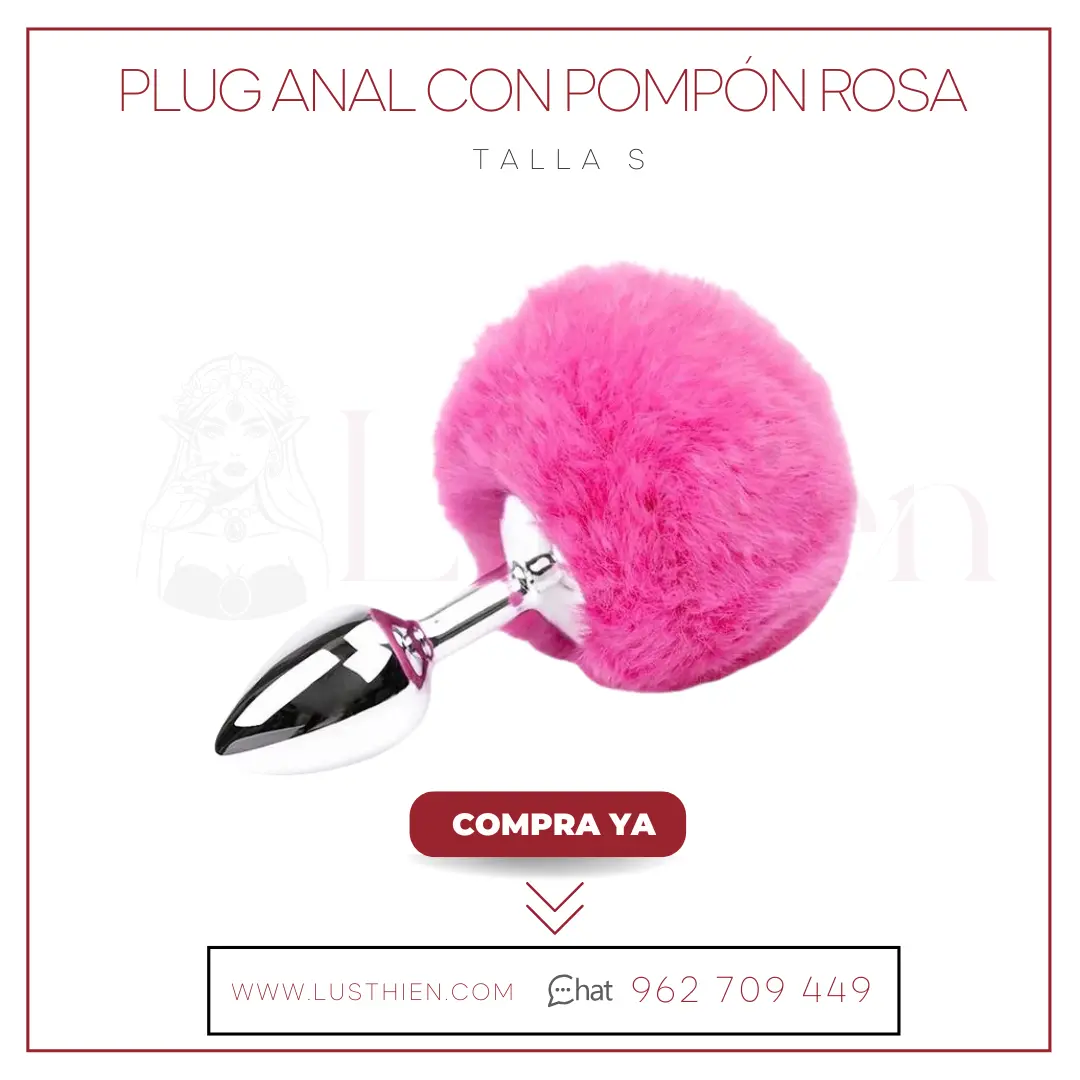 Plug Anal con Pompón Rosa Talla S - Afterdark