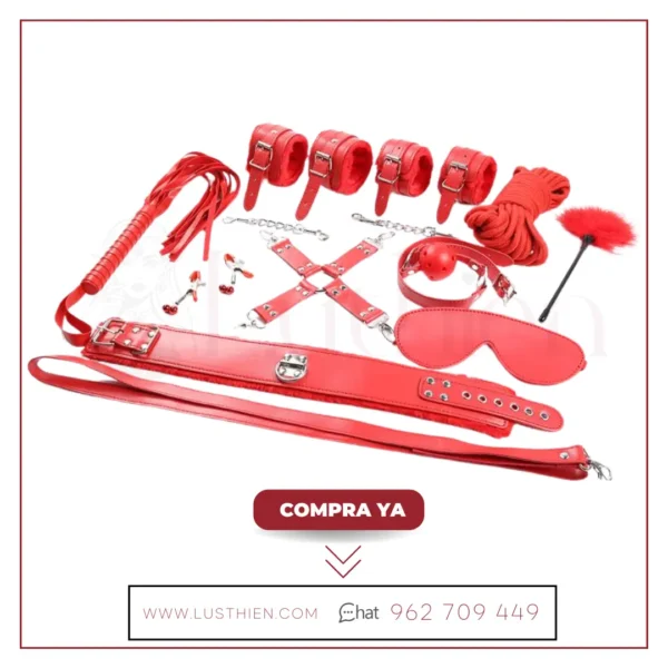 Set de Bondage 10 Piezas Rojo - Imagen 2