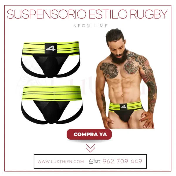 Suspensorio Estilo Rugby Neon Lime - Imagen 2